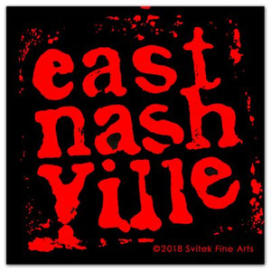 East Nashville Magnets | Grunge Red on Black