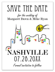 Nashville Skyline Save The Date Magnets 